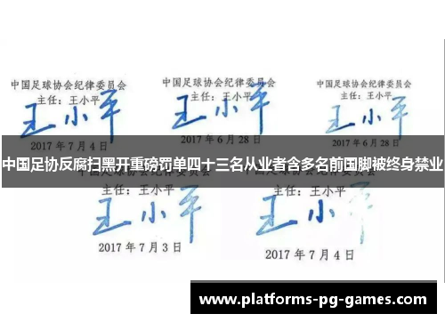 中国足协反腐扫黑开重磅罚单四十三名从业者含多名前国脚被终身禁业